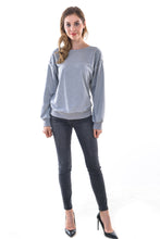 Women's Long Sleeve Cotton Knitted Sequined Sweatshirt Tops - Apperloth