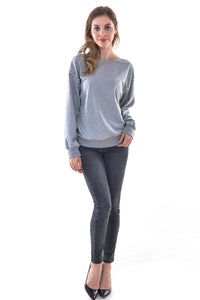 Women's Long Sleeve Cotton Knitted Sequined Sweatshirt Tops - Apperloth