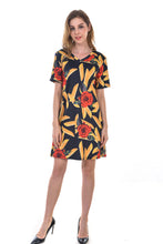 Women's Floral Print Short Sleeve Mini A Line Dresses - Apperloth