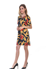 Women's Floral Print Short Sleeve Mini A Line Dresses - Apperloth