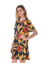 Women's Floral Print Short Sleeve Mini A Line Dresses - Apperloth