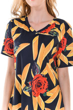 Women's Floral Print Short Sleeve Mini A Line Dresses - Apperloth