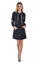 Women's Warm Pocket Pullover Knit Hoodie Tunic Sweatshirt Dress - Apperloth
