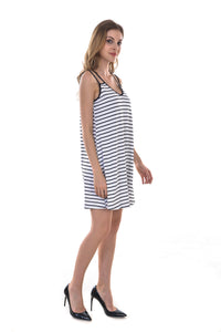 Women's Striped Loose Tank Top Dresses - Apperloth