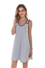 Women's Striped Loose Tank Top Dresses - Apperloth