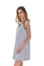 Women's Striped Loose Tank Top Dresses - Apperloth