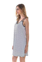 Women's Striped Loose Tank Top Dresses - Apperloth