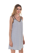 Women's Striped Loose Tank Top Dresses - Apperloth