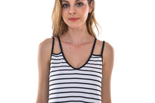 Women's Striped Loose Tank Top Dresses - Apperloth