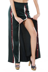 Women's Front Stripe High Split Pants Wide Leg Trouser - Apperloth
