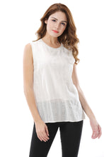 Women's Double-Layer Embroidered Side Slit Tank Top - Apperloth