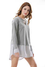 Women's Striped Panel Asymmetrical Hem Mini Dress Top - Apperloth