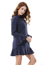 Women's Solid V Ruched Hem Knited Mini Dress - Apperloth