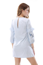 Women's Plus Size Embroidery Striped Shirt Dresses - Apperloth