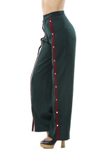 Women's Front Stripe High Split Pants Wide Leg Trouser - Apperloth