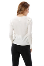 Women's V Neck White Wrap Top Shirt Blouse - Apperloth