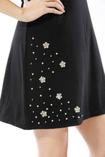 Women's Sequin Beaded Flower Print Cocktail Dress - Apperloth
