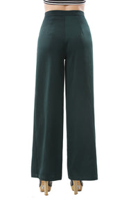 Women's Front Stripe High Split Pants Wide Leg Trouser - Apperloth