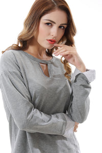 Women's Striped Panel Asymmetrical Hem Mini Dress Top - Apperloth