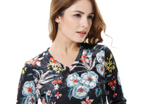 Women's Floral Print V-Neck A Line Mini Dress - Apperloth