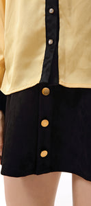 Women’s Bow Tie Neck Button Down Chiffon T Shirt - Apperloth