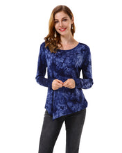 Women’s Tie-Dye Handkerchief Hem Blouses Tops - Apperloth