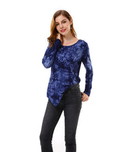 Women’s Tie-Dye Handkerchief Hem Blouses Tops - Apperloth