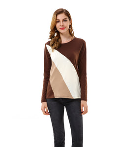 Women’s Round Neck Stretch T Shirt Top Blouse - Apperloth