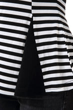 Women's Striped Color Block Criss Cross Back Peplum Top - Apperloth