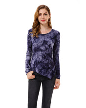 Women’s Tie-Dye Handkerchief Hem Blouses Tops - Apperloth