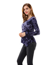 Women’s Tie-Dye Handkerchief Hem Blouses Tops - Apperloth