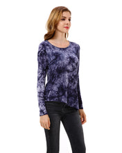 Women’s Tie-Dye Handkerchief Hem Blouses Tops - Apperloth