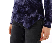 Women’s Tie-Dye Handkerchief Hem Blouses Tops - Apperloth