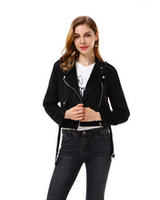 Women’s Slim Faux Leather Blazer Jacket - Apperloth
