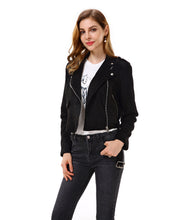 Women’s Slim Faux Leather Blazer Jacket - Apperloth