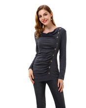 Women’s Ruched Slim Tunic Shirts Blouse Tops - Apperloth