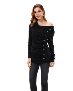 Women’s Ruched Slim Tunic Shirts Blouse Tops - Apperloth