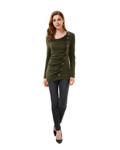 Women’s Ruched Slim Tunic Shirts Blouse Tops - Apperloth