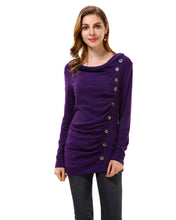Women’s Ruched Slim Tunic Shirts Blouse Tops - Apperloth