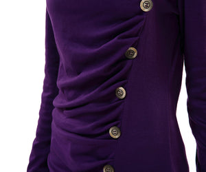 Women’s Ruched Slim Tunic Shirts Blouse Tops - Apperloth