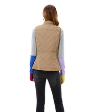 Women's Stand Collar Quilted Lightly Padded Zip Up Vest - Apperloth