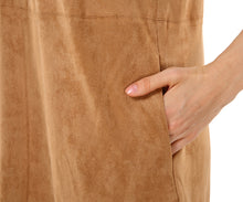 Women’s Faux Suede Halter Skater A Line Dress - Apperloth