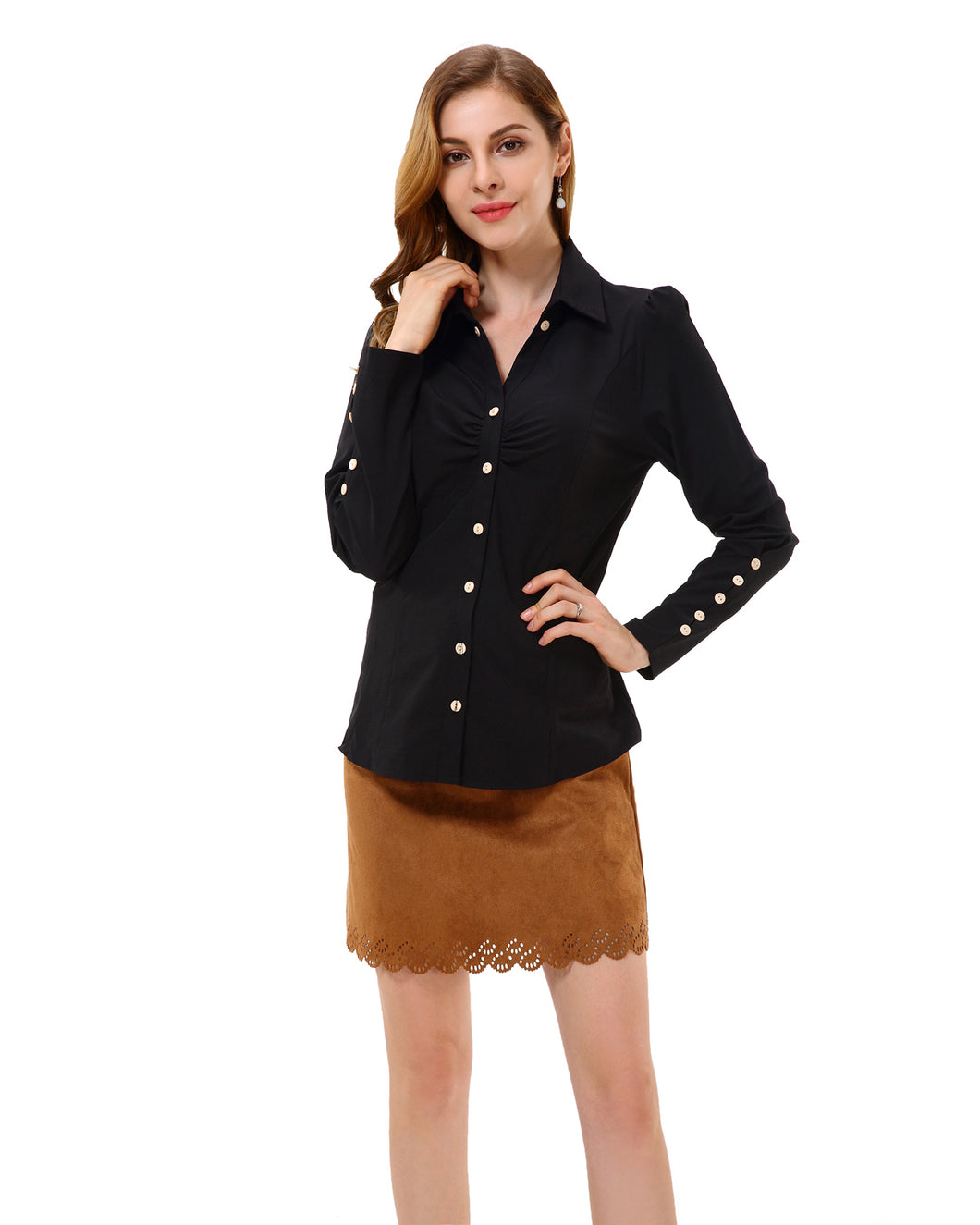 Women’s Slim Fit Button-down Front Shirts - Apperloth