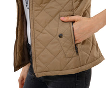 Women's Stand Collar Quilted Lightly Padded Zip Up Vest - Apperloth