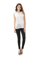 Women's Double-Layer Embroidered Side Slit Tank Top - Apperloth