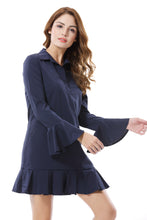 Women's Solid V Ruched Hem Knited Mini Dress - Apperloth