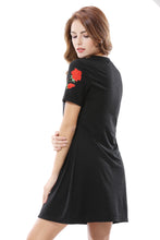 Women's Sequin Beaded Flower Print Cocktail Dress - Apperloth